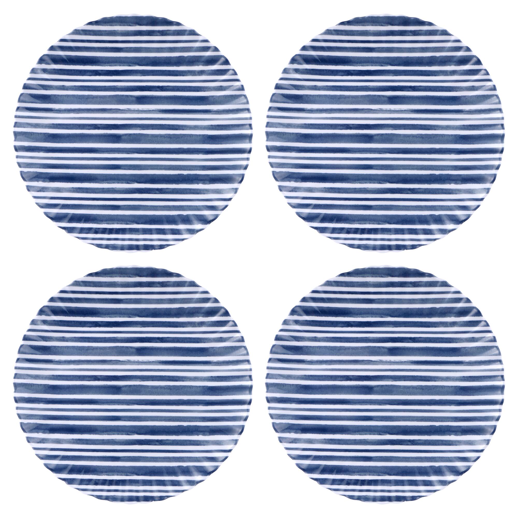 8.75" Blue Stripe Melamine Plates, 4ct. by Celebrate It™